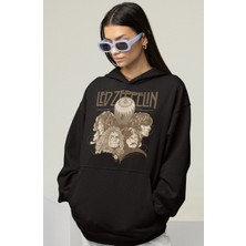 Sevbano LED Zeppelin Rock Metal Baskılı Unisex Oversize Müzik Grubu Hoodie