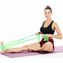 Feyza Design Yeşil Pilates Bandı 150X15 cm Orta Güçlü ve Esnek Egzersiz Aleti