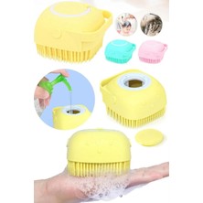 Colezium Şampuan Hazneli Kedi Köpek Silikon Duş Fırçası 11 cm Sarı