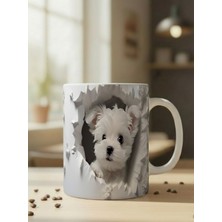 Nivra Grup Sevimli Köpek Temalı 3D Baskılı Porselen Kupa Bardak