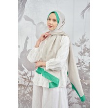 Armanda Zincir Monogram Desenli Şal 3042-TAŞ Benetton