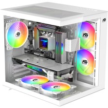 Next Gaming Orion Cube 750W 80+ Bronze Power 5x Tuştan Değişen Rgb Fanlı M-Atx Boş Bilgisayar Kasası Beyaz