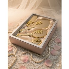 Miss Ayza Missayza Gold Serisi Çeyizlik Hediyelik Lüks Ayna Tarak Takımı