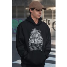 Sevbano Iron Maiden Rock Metal Müzik Grubu Baskılı Unisex Oversize Hoodie