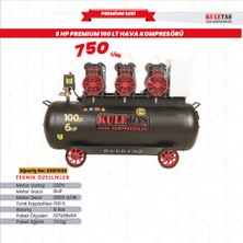 Kuletaş 100LİTRE 6hp Premium Hava Kompresörü Sessiz Dental