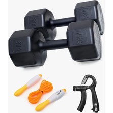 Feyza Design 6 kg Dambıl ve Atlama Ipi Seti, Ayarlanabilir ve Sayaçlı, Fitness Aleti