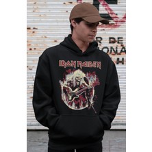 Sevbano Iron Maiden Rock Metal Müzik Grubu Baskılı Unisex Oversize Hoodie