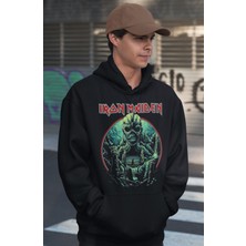 Sevbano Iron Maiden Rock Metal Baskılı Unisex Oversize Müzik Grubu Hoodie