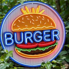 Kamer Neon LED Işıklı Burger