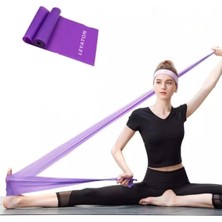 Feyza Design Sert Pilates Bandı 150X15 cm Mor, Jimnastik ve Plates Egzersiz Lastiği