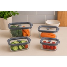 Arow Hıelo Cam 4 Lü Saklama Kabı/fırın ve Mikrodalgada Kullanıma Uygun (Kapak Hariç) -470 Ml, 800 Ml, 1380ML,2600 ml