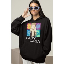 Sevbano Lady Gaga Baskılı Unisex Oversize Şarkıcı Hoodie