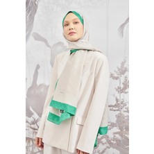 Armanda Dama Monogram Desenli Şal 3041-TAŞ Benetton