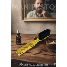 Gold Sakal Bıyık Tarama Fırçası Çift Taraflı Sakal Tarak ve Fırça – Şekillendirici, Anti-Statik