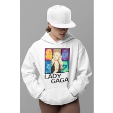Sevbano Lady Gaga Baskılı Unisex Oversize Şarkıcı Hoodie