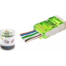Nodar ND2417 Yeşil Cat6 EZRJ45 Metal Açık Uçlu Soket 8p/8c - 100ADET