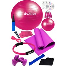 Feyza Design Çok Fonksiyonlu Pilates ve Fitness Seti, Dambıl, Çember, Latex Band, Minder