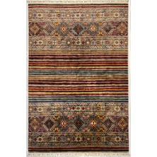 El Dokuma Orijinal Afgan Halı Horjin Desenli 3 Metre Kare Kök Boya