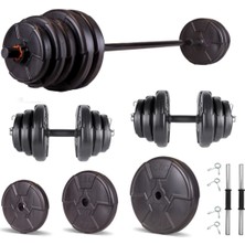 Feyza Design Eğlenceli ve Dayanıklı 105 kg Dambıl ve Halter Seti Fitness Antrenmanı
