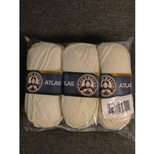Ören Bayan Atlas Beyaz El Örgü Ipi (3 Adet) - Renk: 004