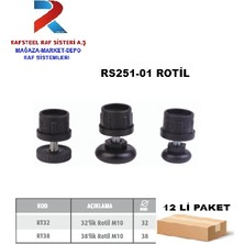 Rafsteel Ahşap Mobilya Metal Için M10 Rotil 4 Adet