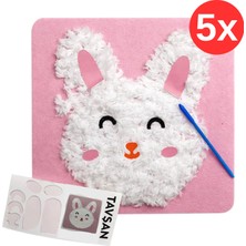 Kidose Tavşan Desenli Punch Nakış Seti | Okul Öncesi Toplu Etkinlik El Işi Kiti