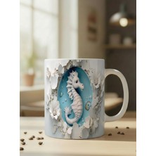 Nivra Grup Deniz Atı Temalı 3D Baskılı Porselen Kupa Bardak