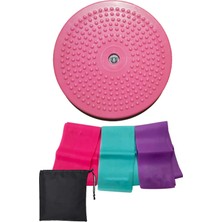 Feyza Design Çantalı 3'lü Pilates Bandı ve Disk Seti, Hafif ve Orta Dirençli, Bel Şekillendirici