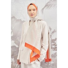 Armanda Dama Monogram Desenli Şal 3041-TAŞ Orange
