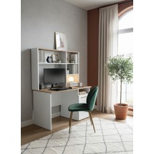 Ferza Mobilya Çalışma Masası Ev Ofis - Raflı Kitaplıklı Genç , Çocuk Çalışma Masası