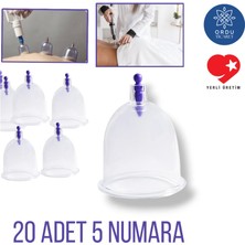 Feyza Design 20 Adet 5 Numara Vakumlu Masaj Kupası Seti, Hacamat ve Selülit Giderici