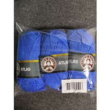 Ören Bayan Atlas Saks Mavi El Örgü Ipi (3 Adet) - Renk: 016