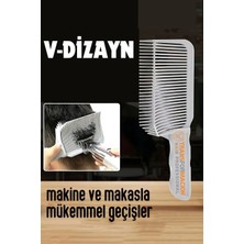 Kuaför Berber V Dizayn Kavisli Kontur Kesim Tarağı