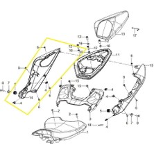 Qj SRK125R Sele Altı Yan Grenajı  Siyah/gri  Sağ