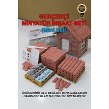 Black-One Gerçekçi Minyatür Inşaat Seti Mini Ekonomik Set 1/16 Ölçek -Tuğla, Kiremit, Çatı, Parke, Kilitli Taş