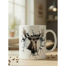 Nivra Grup Alaska Geyik Temalı 3D Baskılı Porselen Kupa Bardak