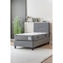 Cennet Yatak Jasmine Serisi Tek Kişilik Sandıklı Baza ve Başlık Full Ortopedik Paket Yaylı Yatak Takımı 3’lü Set