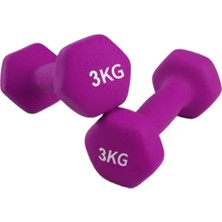 Feyza Design 3 kg Pembe Neopren Demir Dambıl Seti, Sağlıklı Spor Için Ideal