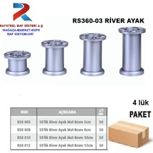 Rafsteel Mobilya Koltuk Ranza Baza Sehba Için 50LIK River Ayak Mat Krom