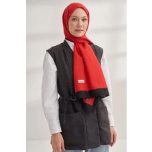 Armanda Dama Monogram Desenli Şal 3041-KIRMIZI