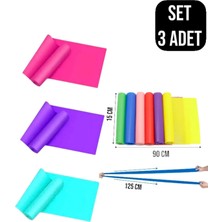 Feyza Design 3'lü Pilates Direnç Lastiği Seti, Egzersiz ve Fitness Için Mükemmel