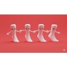 Reva Eğlenceli Halay Çeken Figürlü Çorap – Sevimli Karakter Tasarımlı, Yumuşak ve Esnek 2çift