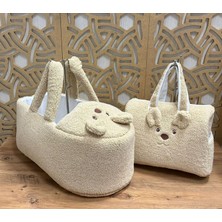 Mini Chics Ayıcıklı Model Bebek Taşıma Çantası 0-6 Ay Kahverengi Pamuklu Ergonomik Tasarım Türkiye Menşeli