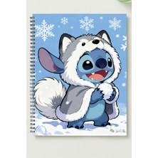 Black-One Stitch A5 Metal Spiralli Çizgisiz Kalın Bristol Kapak Stitch Defter