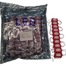 Powerr Led Aydınlatma 100 Adet 12 Volt 1.2 Watt Dar Açılı Tek Lensli Kırmızı LED Modül IP65 1 Paket