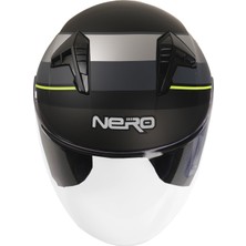 Gp Kompozit Gp Nero MKS006-MBD1NY Şeffaf Vizörlü Motosiklet Yarım Kask