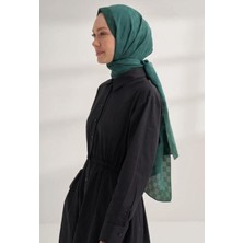 Armanda Dama Monogram Desenli Şal 3041-ZÜMRÜT