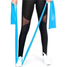 Feyza Design Mavi Pilates Bandı 120X15 Cm, Jimnastik ve Aerobik Egzersiz Lastiği