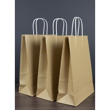 e ERTA Gold Renkli Kraft Çanta 25X31 cm 25 Adet Hediye Poşeti , Hediye Paketi , Kraft Kağıt Çanta