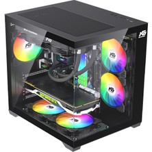 Next Gaming Orion Cube 750W 80+ Bronze Power 5x Tuştan Değişen Rgb Fanlı M-Atx Boş Bilgisayar Kasası Siyah